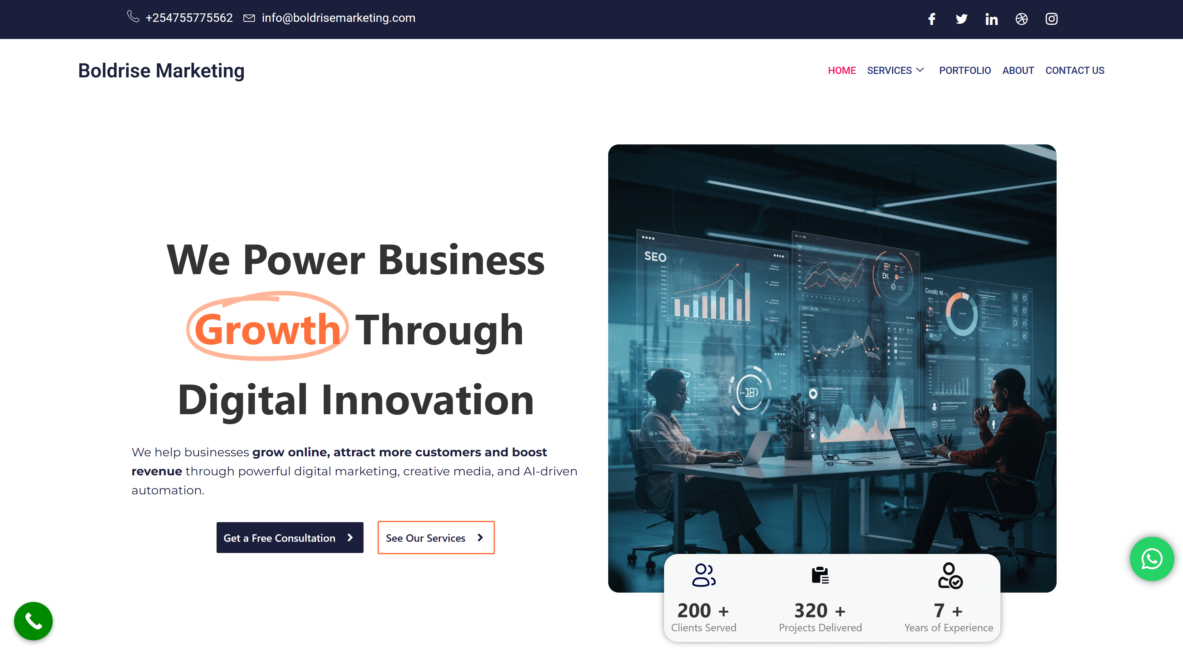 Boldrise Marketing agency website