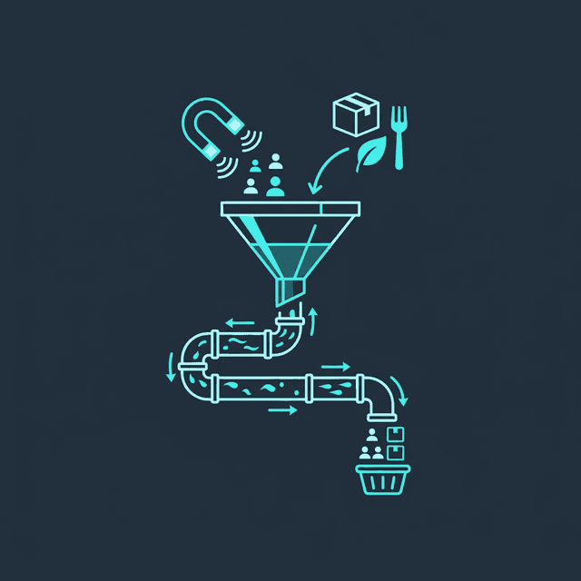 Diagram of a food supply lead generation automation